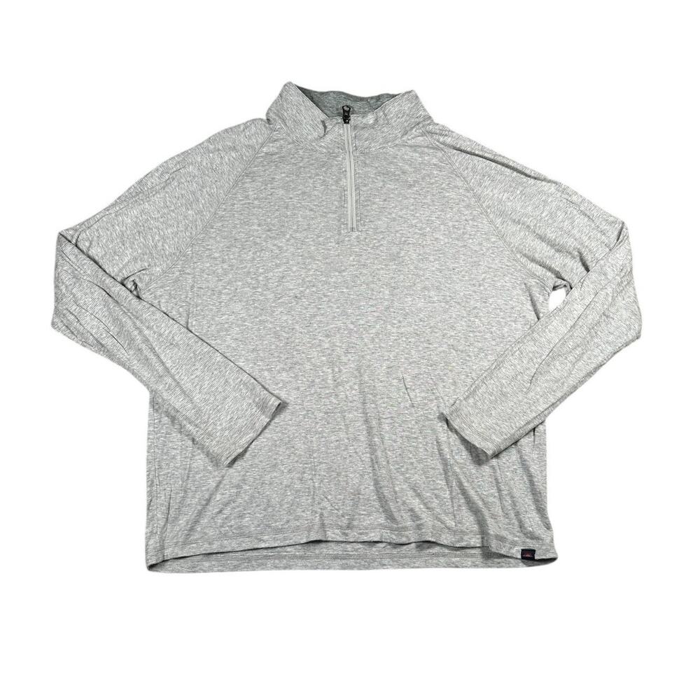 Faherty Cloud Cotton 1/4 Zip Mens XL Light Gray Long Sleeve Pullover Casual